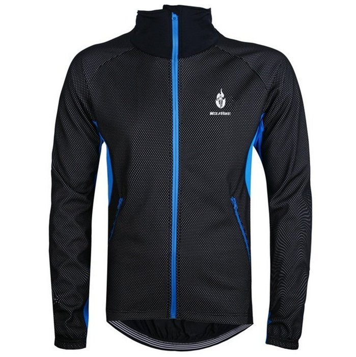 WOLFBIKE Thermal Fleece Cycling Jersey Shirt Casual Jacket Long Sleeve, Green, Size XL N53