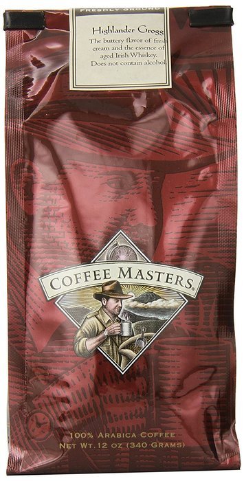 Coffee Masters Flavored Coffee, Highlander Grogg, Ground, 12-Ounce Bags (Pack of 4) N4