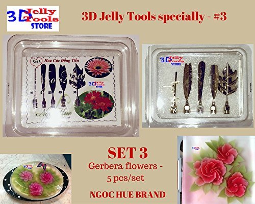3D Jelly Cake Tools specially -Type 3 - Gerbera flowers - 5 pcs/set