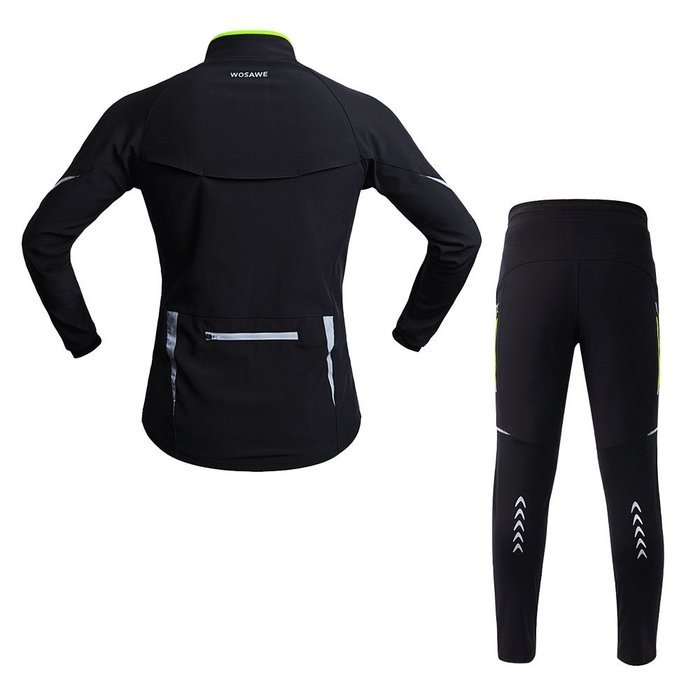 WOLFBIKE Thermal Fleece Cycling Jersey Shirt Casual Jacket Long Sleeve, Green, Size XL N66
