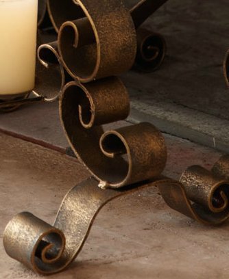 Bronze Scroll Fireplace Candelabrum N6
