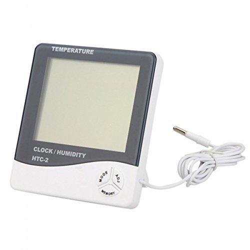 HTC-2 Digital Indoor/Outdoor Thermo-hygrometer Temperature Humidity Meter Tester with Time/Clock N7