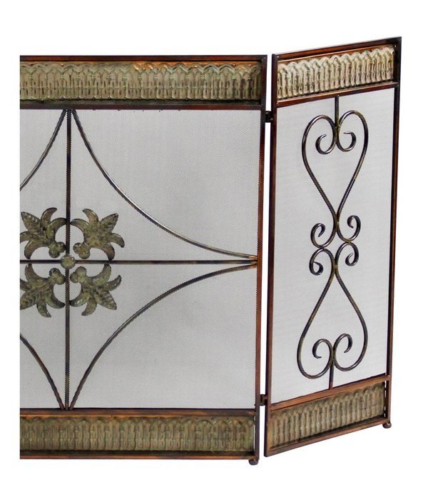 Fireplace Screen of Durable Metal w/ 3 Panels Ideal for Home Decoration N2