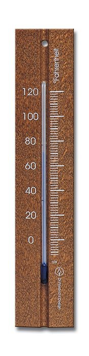 Analog Wall Thermometer Beechwood 7.8 inch Fahrenheit Temperature Scale (Walnut Finish)