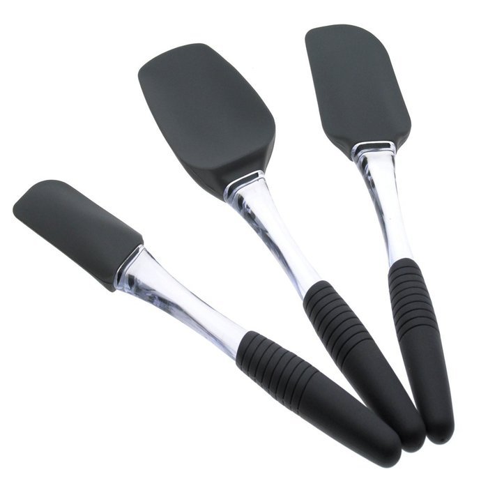 Makimy Premium Silicone Spatula Set + Bonus 50 Tin Meal Muffin Recipes - 3-Piece Ergonomic Design Heat-Resistant... N3