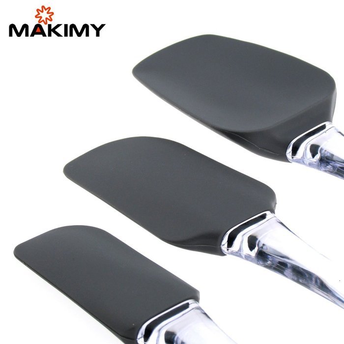 Makimy Premium Silicone Spatula Set + Bonus 50 Tin Meal Muffin Recipes - 3-Piece Ergonomic Design Heat-Resistant... N5