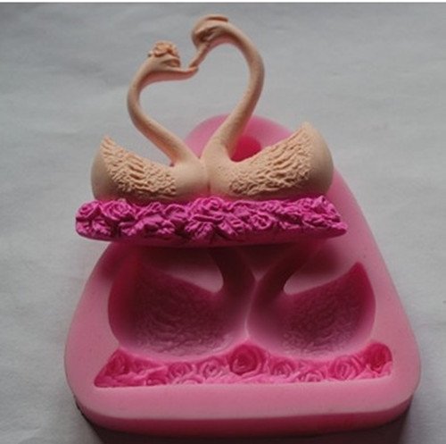 1pcs New Style Couples Goose (FM0600) Silicone Handmade Fondant Craft DIY Mold/Cake Decorating Mold N2