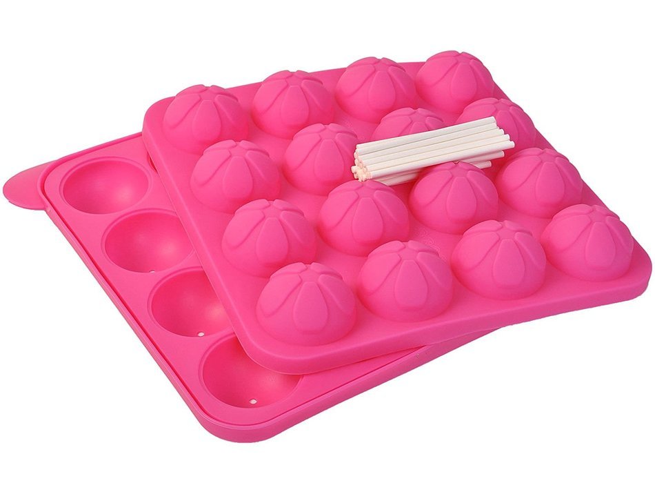 16 Cup Cake Pop Tasty Top Mold Tray Silicone Baking Flex Pan Easy Instant N6