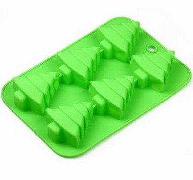 Wocuz 6 Christmas Tree Silicone Cake Baking Mold Cake Pan Handmade Soap Moulds Biscuit Chocolate Ice Cube Tray...