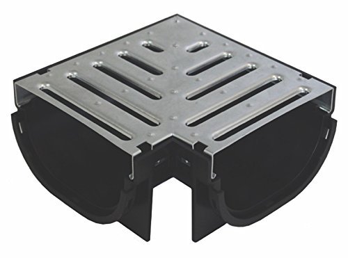 Compact Black Polymer Corner with Pressed Galvanized Steel Grate