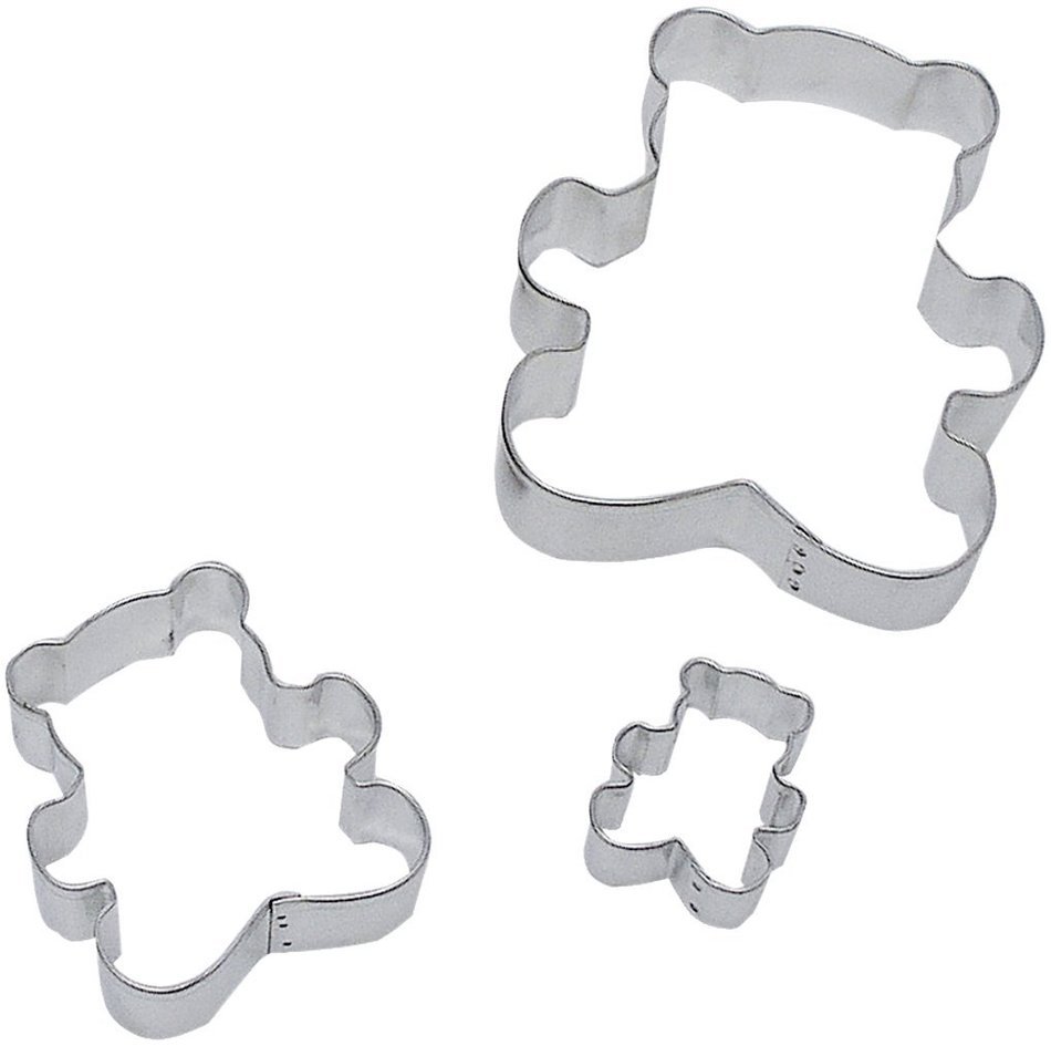 R & M Teddy Bear 3 Piece Cookie Cutter Set