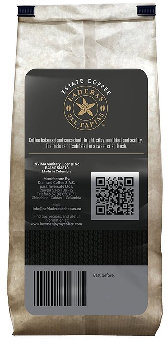 Laderas del Tapias Castillo Natural Whole Bean Colombian Coffee N4