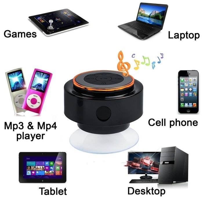 KONG KIM IPX7 100% Waterproof & Dust-proof Floating Bluetooth Shower Speaker - Compatible with all Bluetooth devices... N26