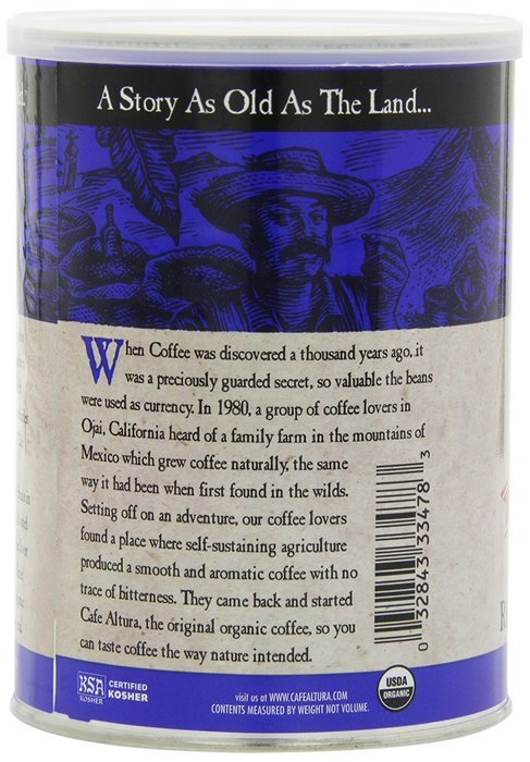 Cafe Altura Ground Organic Coffee, Regular Roast, 12 Ounce (Pack of 3) N4