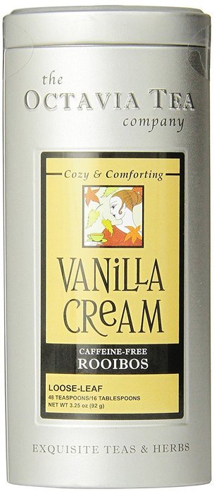 Octavia Tea Vanilla Cream (Caffeine-Free Red Tea/Rooibos) Loose Tea, 3.25 Ounce Tin