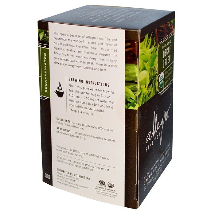 Allegro Organic Decaf Green Tea, 20 Tea Bags N3