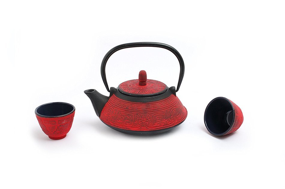 Guro Cast Iron Terracota Teapot 33 Ounce Tea Set (Turquoise) N5