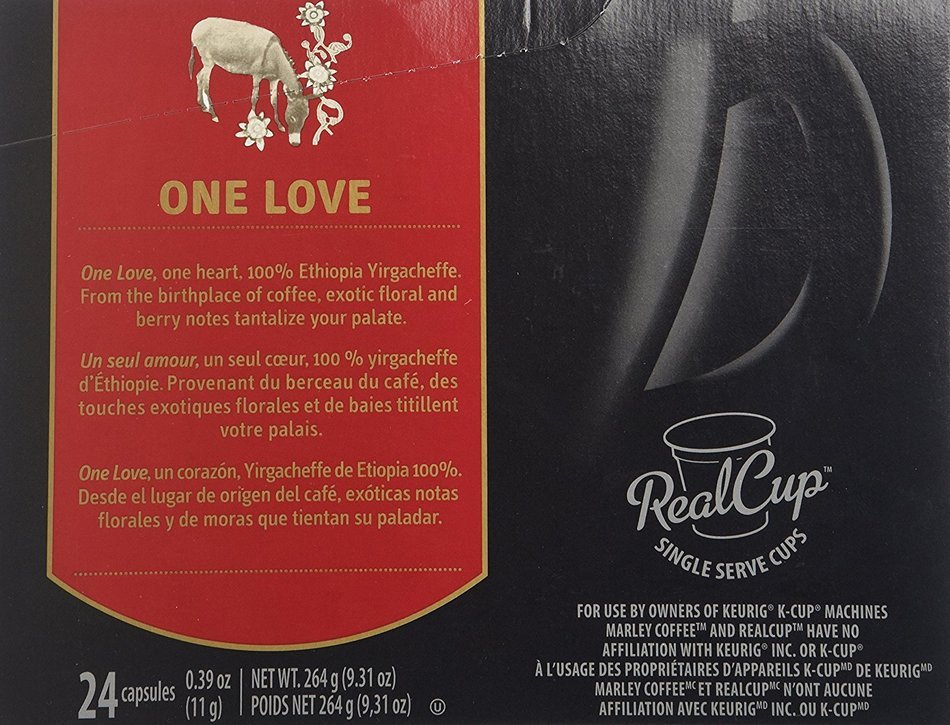 Marley Coffee, Lively Up!, Organic Espresso Roast, 24 Single Serve RealCups N14