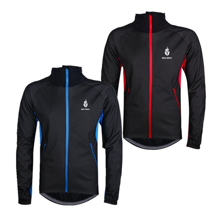 WOLFBIKE Thermal Fleece Cycling Jersey Shirt Casual Jacket Long Sleeve, Green, Size XL N79