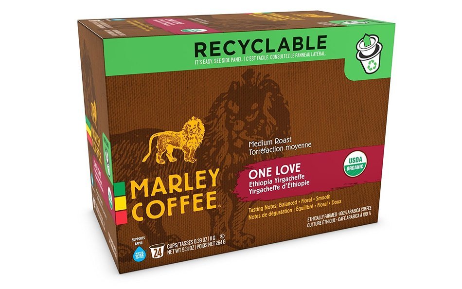 Marley Coffee, Lively Up!, Organic Espresso Roast, 24 Single Serve RealCups N15