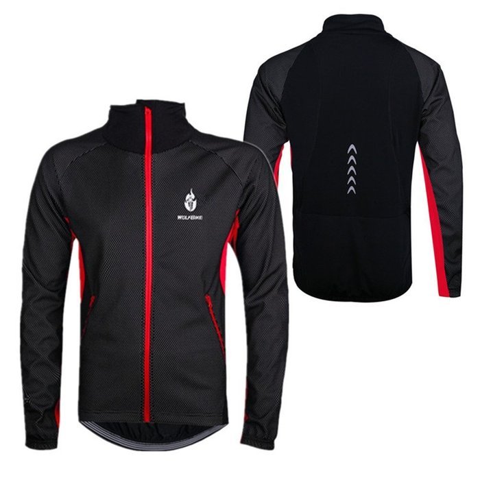WOLFBIKE Thermal Fleece Cycling Jersey Shirt Casual Jacket Long Sleeve, Green, Size XL N80