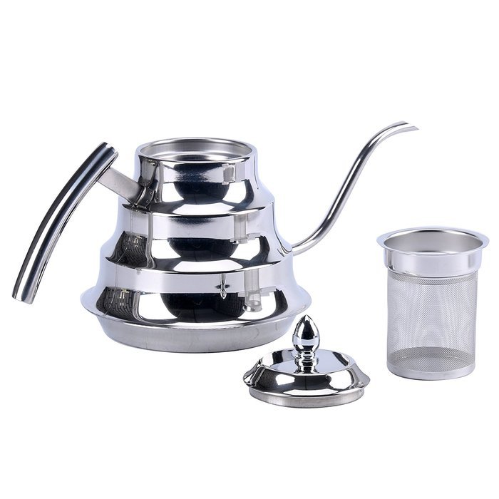 YaeKoo 1.2L Stainless Steel Coffee Drip Kettle,Gooseneck Stainless Steel Drip Pot for Coffee & Tea N3