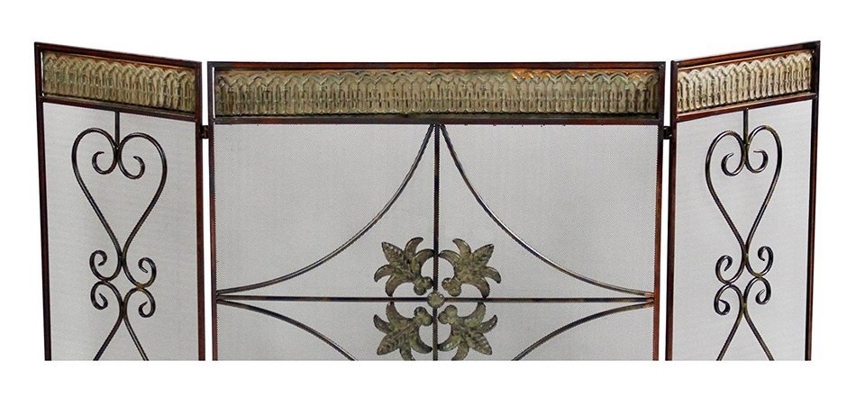 Fireplace Screen of Durable Metal w/ 3 Panels Ideal for Home Decoration N3