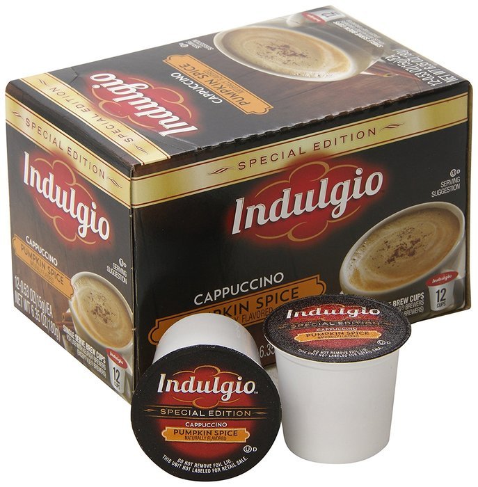 Indulgio Pumpkin Spice Cappuccino Special Edition for Keurig K-Cup Brewers, 12 Count (Pack of 6) N7