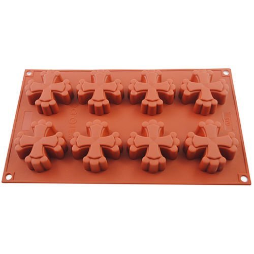 New Vermilion 8-Cavity Silicone Cake Chocolate Soap Mould Tool Candy Cookies Baking Mold Tray N11