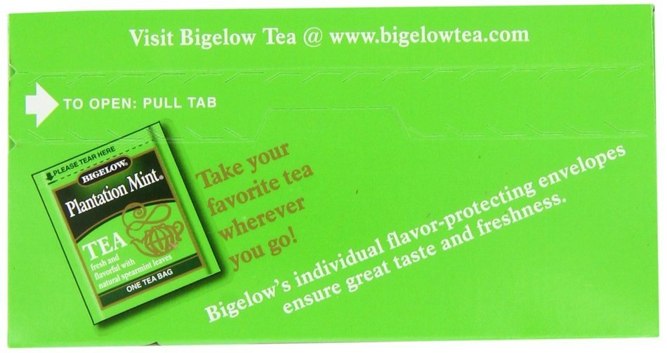 Bigelow Plantation Mint Tea, 20-Count Boxes (Pack of 6) N2
