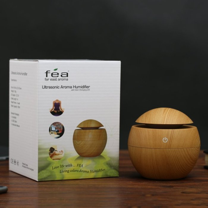 Vintage USB Essential Oil Aroma Diffuser Ultrasonic Humidifier Air Purifier Mist Atomizer - Brown Wooden Grain... N5