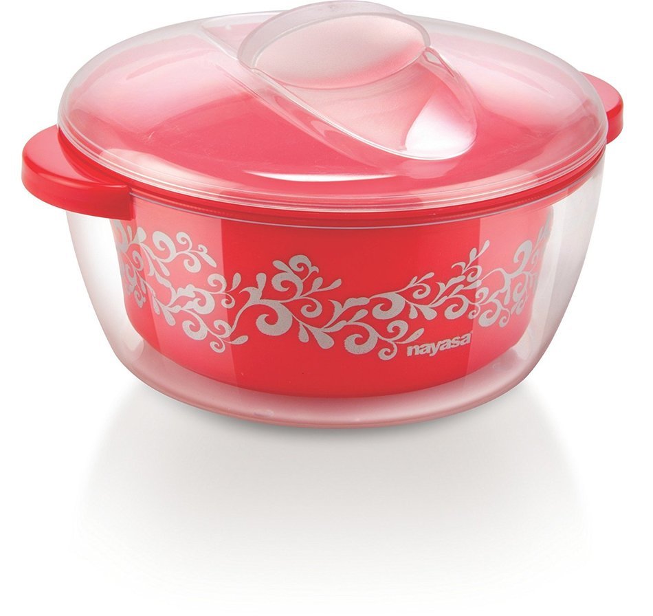 Nayasa Plastic Micro fresh Nova Casserole W/Serving Spoon, Brown