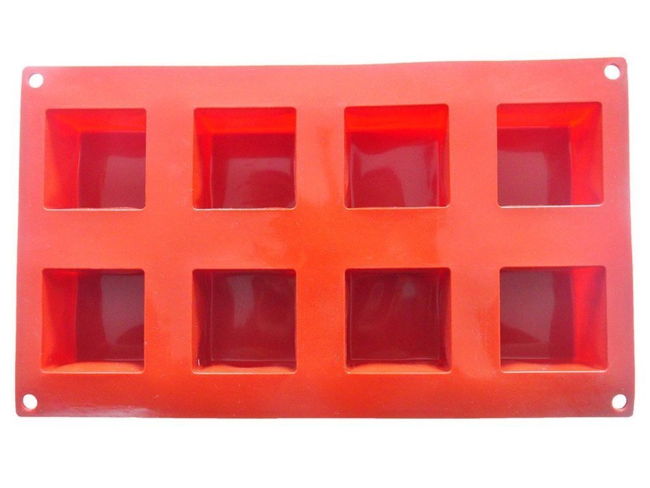 FOUR-C Baking Silicone Molds Cake Molds for Baking Cube Cake Bakeware Baking Supplies Color Purplish Red