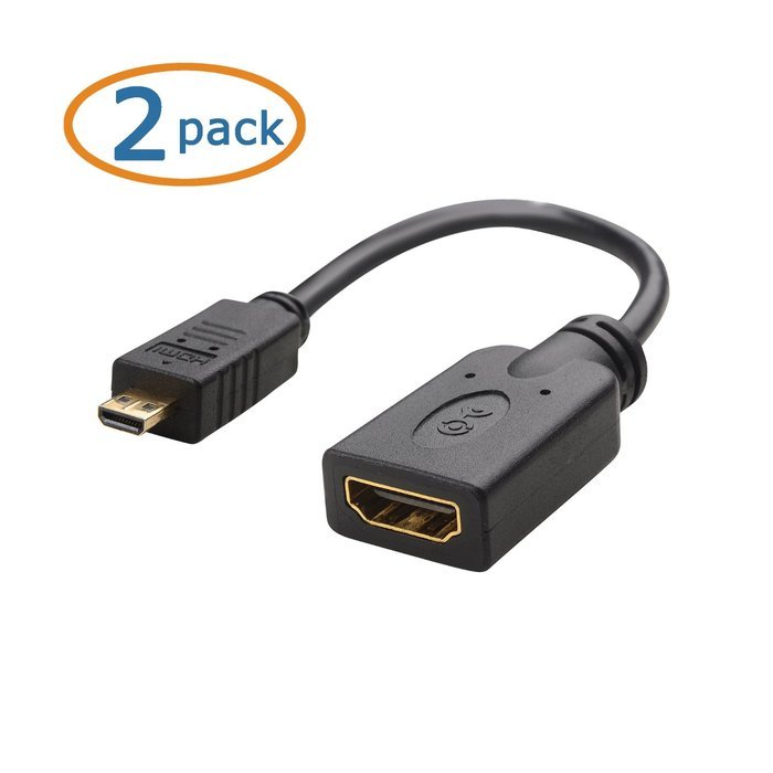 Cable Matters (2-Pack) Micro HDMI to HDMI Male to Female Cable Adapter 6 Inch