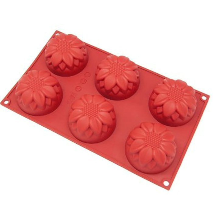 BlueTop(TM) 6-Cavity Pink Silicone Cake Bread Mold Chocolate Cookie Baking Pan Ice cube Tray DIY Mold (snowflake) N5