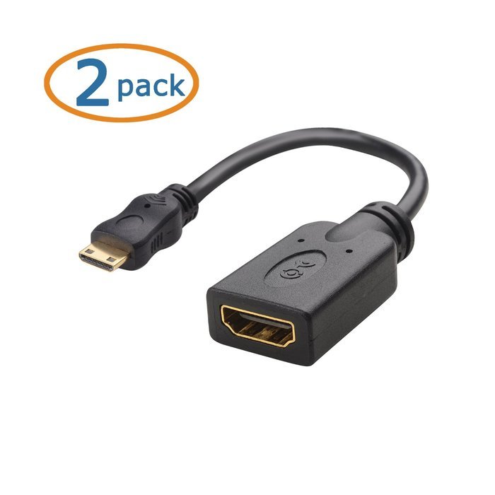 Cable Matters (2-Pack) Micro HDMI to HDMI Male to Female Cable Adapter 6 Inch N3