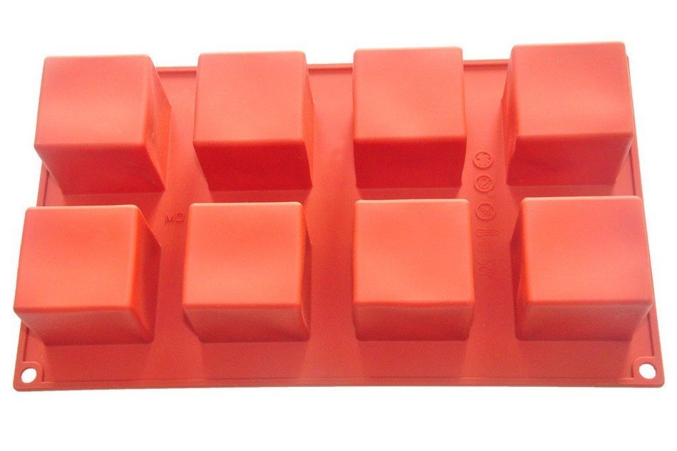 FOUR-C Baking Silicone Molds Cake Molds for Baking Cube Cake Bakeware Baking Supplies Color Purplish Red N2