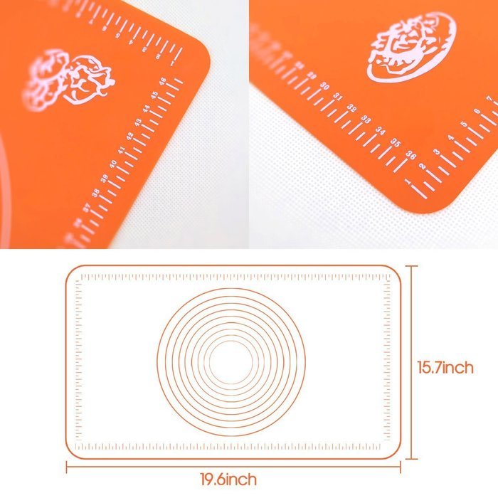 Baking Mat,Silivo 19.6"*15.7" Silicone Pastry Kneading Mat with Measurements N3
