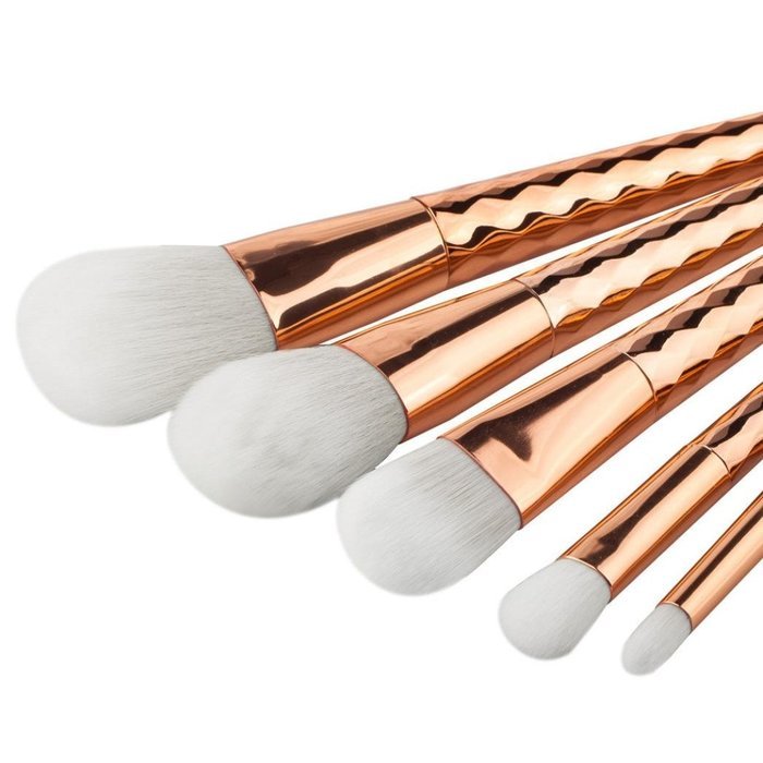 Mikey Store Makeup Brushes Set Fondation Eyeshadow Cosmetic Tool with Leather (8pc Gold) N11