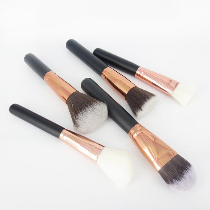 Mikey Store Makeup Brushes Set Fondation Eyeshadow Cosmetic Tool with Leather (8pc Gold) N20