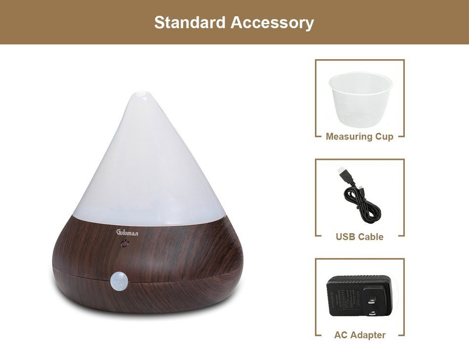 Aromatherapy Essential Oil Diffuser + Guluman 150ml Portable USB Air Humidifier Smart Infrared Induction, Ultrasonic... N6