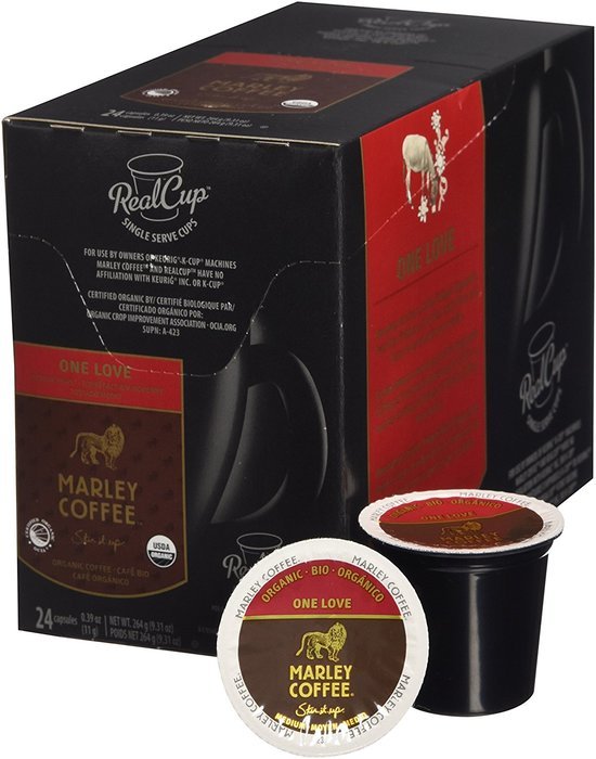 Marley Coffee, Lively Up!, Organic Espresso Roast, 24 Single Serve RealCups N25