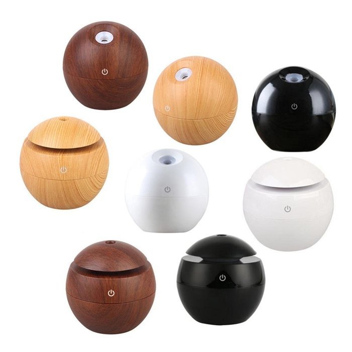 Vintage USB Essential Oil Aroma Diffuser Ultrasonic Humidifier Air Purifier Mist Atomizer - Brown Wooden Grain... N6