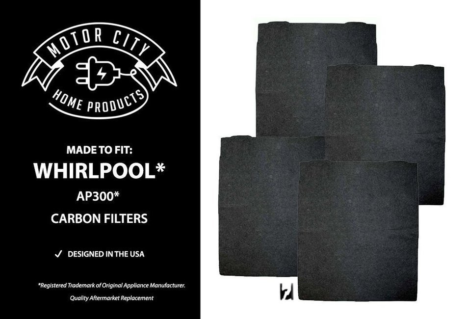 Whirlpool AP300, AP350, AP450 & AP510 Compatible Carbon Pre-filter 4 PK, Motor City Home Products Brand Replacement