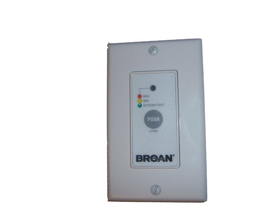 Broan-Nutone VT4W Wall Control, Off/Low/High Speed/Intermittent 20 min./hour, White