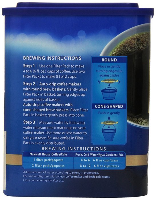 Maxwell House Original Roast Ground Coffee, 10-Count Filter Packs (Pack of 4) N9