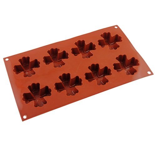 New Vermilion 8-Cavity Silicone Cake Chocolate Soap Mould Tool Candy Cookies Baking Mold Tray N12