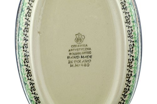 Polish Pottery Oval Baker 8-inch Maraschino N4