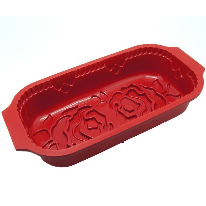 Freshware Rose Pattern Pound Cake Silicone Mold and Pan N6