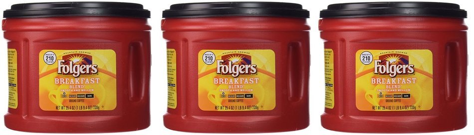 Folgers Breakfast Blend Ground Coffee, 25.4 oz